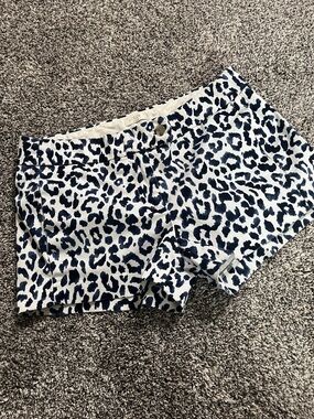 J Crew Navy Leopard Print Cheetah Print J Crew Shorts Chino Shorts